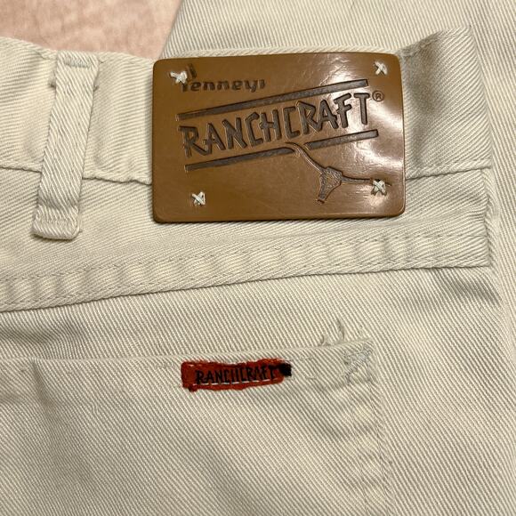 Vintage 70s Penneys Ranchcraft Khaki Relaxed Pants Distressed Workwear Western - Picture 4 of 11